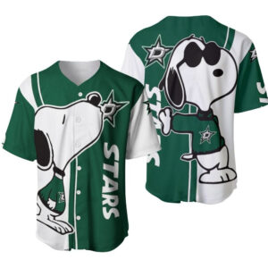 Dallas Stars Snoopy Lover Printed Baseball Jersey BJ2191