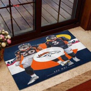 Denver Broncos All Home Decor 2025 Foldable Doormat Indoor Outdoor Welcome Mat Home Decor