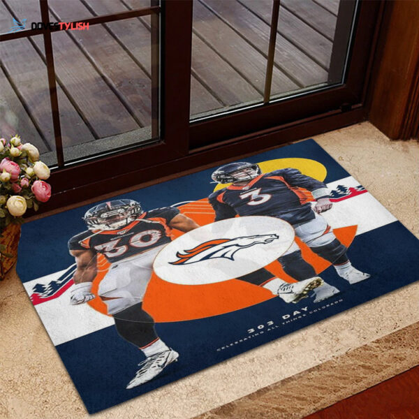 Denver Broncos All Home Decor 2025 Foldable Doormat Indoor Outdoor Welcome Mat Home Decor