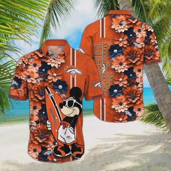 Denver Broncos NFL Aloha Mickey Hawaiian Shirt