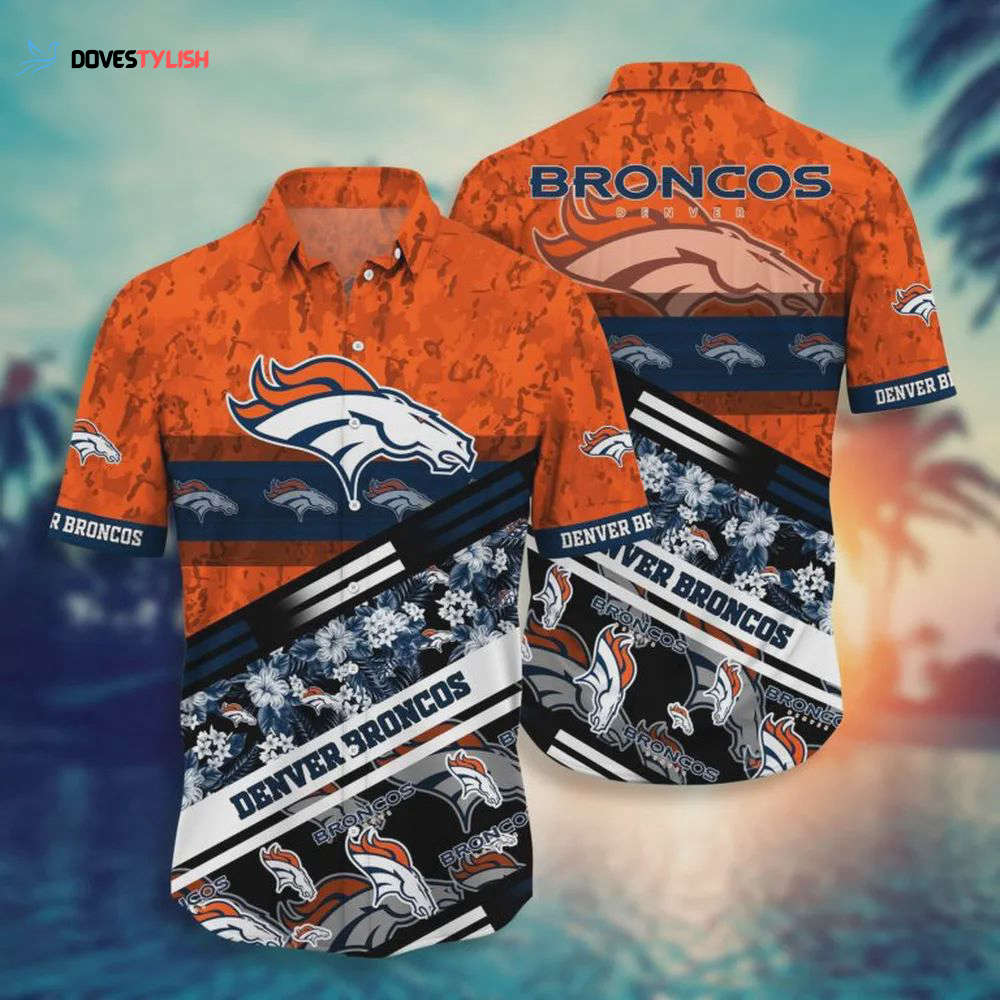 Denver Broncos NFL Camouflage Pattern Hawaiian Shirt Denver Broncos NFL Camouflage Pattern Hawaiian Shirt