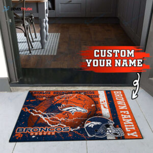 Denver Broncos Personalized Doormat Home Decor 2024 2025 26