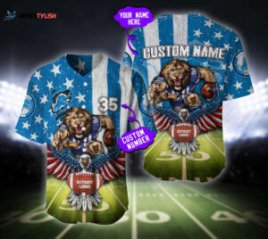 Detroit Lions Custom Baseball Jersey Personalized Name & Number – Order Now