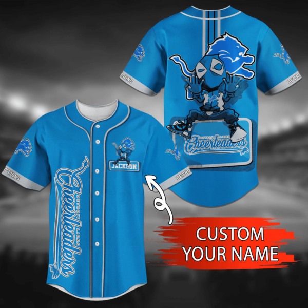 Customizable Detroit Lions Baseball Jersey Shirt for Men & Women – NFL Official Merchandise