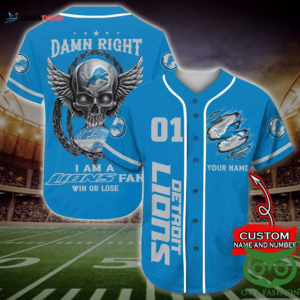 Custom Detroit Lions Baseball Jersey Personalized NFL Gear