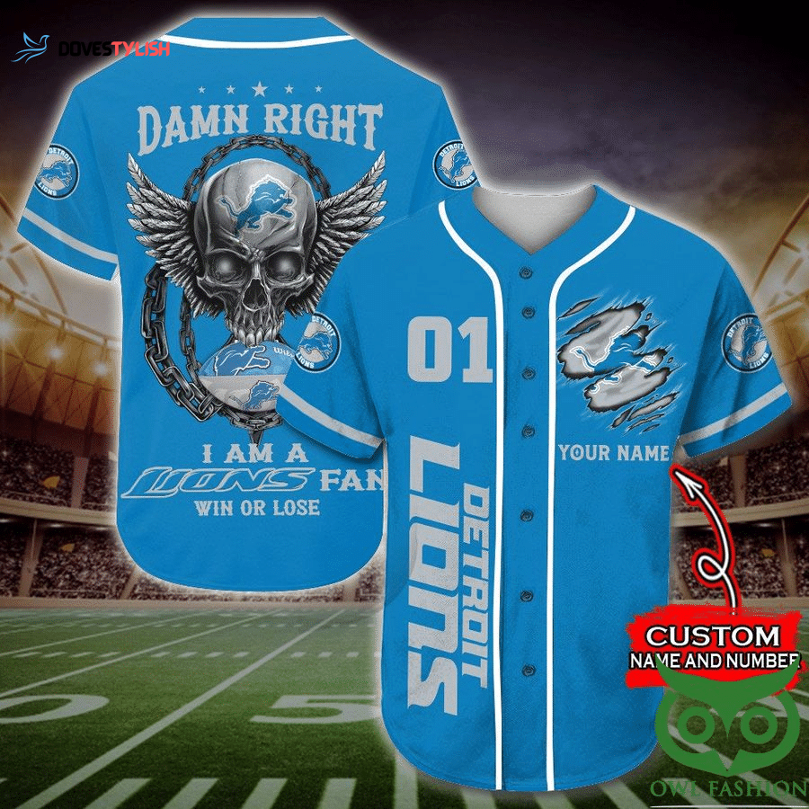 Custom Detroit Lions Baseball Jersey Personalized NFL Gear Custom Detroit Lions Baseball Jersey Personalized NFL Gear