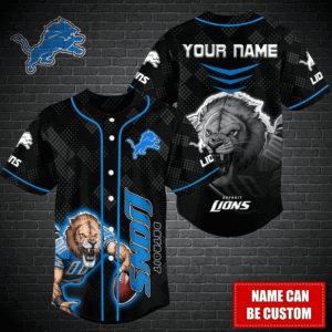 Custom Detroit Lions Baseball Jersey – Personalized Fan Gear
