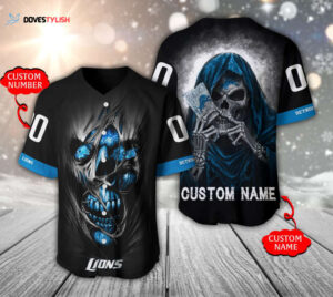 Custom Detroit Lions Baseball Jersey Personalized & Tailored Gear