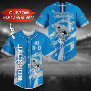Custom Detroit Lions Baseball Jersey Personalized Fan Apparel