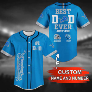 Customized Detroit Lions Baseball Jersey Show Your Team Pride
