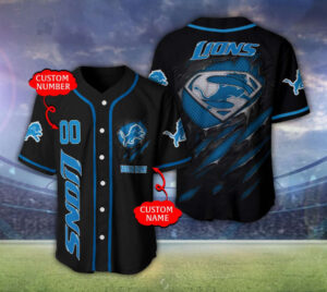 Custom Detroit Lions Baseball Jersey – Personalized Fan Gear