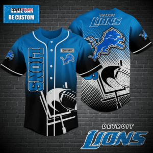 Custom Detroit Lions Baseball Jersey Personalized Team Gear