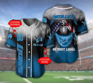 Custom Detroit Lions Baseball Jersey Personalized Fan Gear