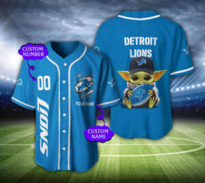 Custom Detroit Lions Baseball Jersey Personalized NFL Gear