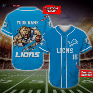 Custom Detroit Lions Baseball Jersey Personalized Fan Gear