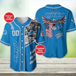 Custom Detroit Lions Baseball Jersey Show Your Team Pride