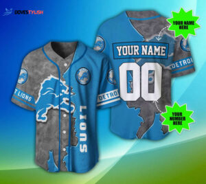 Custom Detroit Lions Baseball Jersey - Personalized NFL Gear