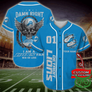 Custom Detroit Lions Baseball Jersey Personalized NFL Gear