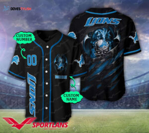 Detroit Lions Personalized Baseball Jersey Perfect Gift for Men and Dad