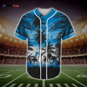 Show Your Team Spirit with Detroit Lions Tropical Baseball Jersey
