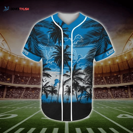 Show Your Team Spirit with Detroit Lions Tropical Baseball Jersey Show Your Team Spirit with Detroit Lions Tropical Baseball Jersey