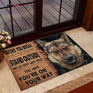German Shepherd Dog Easy Clean Welcome DoorMat