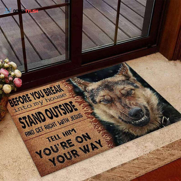 German Shepherd Dog Easy Clean Welcome DoorMat