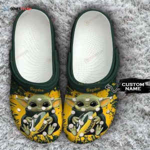 Green Bay Packers Baby Yoda Custom Name Clogs Classic Clogs Shoes