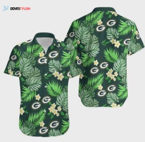 Green Bay Packers Logo And Leaves Hawaiian Shirt Unisex Gift Tee 2024
