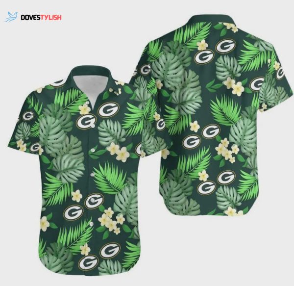 Green Bay Packers Logo And Leaves Hawaiian Shirt Unisex Gift Tee 2024