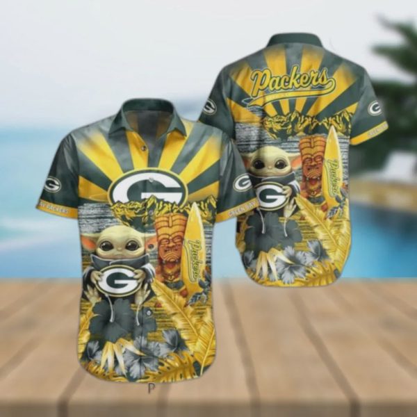 Green Bay Packers NFL Baby Yoda Hawaiian Shirt