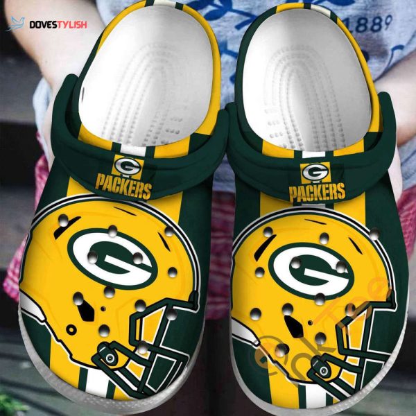 Green Bay Packers NFL football helmet 4 Clogs Shoes Clogs Unisex Footwear