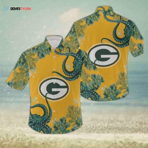 Green Bay Packers NFL Graphic Pattern Hawaiian Shirt