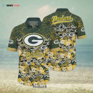 Green Bay Packers NFL Graphic Tropical Pattern 3D Hawaiian Shirt