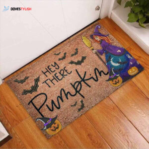 Hey There Pumpkin Witch Easy Clean Welcome DoorMat
