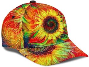 Hippie Sunflower Colorful Beautiful 3D Printed Unisex Hat Classic Cap