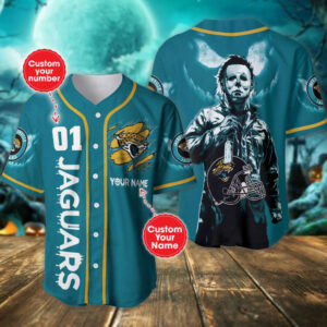 Jacksonville Jaguars Halloween Personalized Baseball Jersey