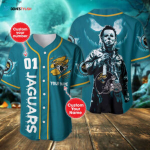 Jacksonville Jaguars Halloween Personalized Baseball Jersey