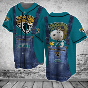 Get Ready for Game Day with Jacksonville Jaguars NFL Baseball Jersey Shirt - Exclusive Snoopy Collection
