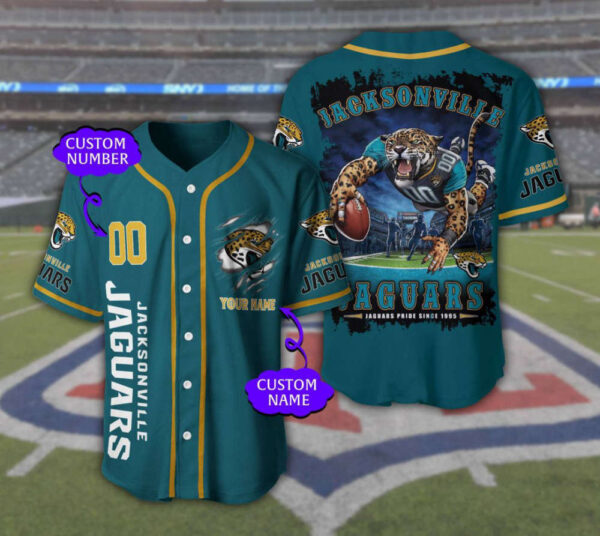 Jacksonville Jaguars Personalized Baseball Jersey