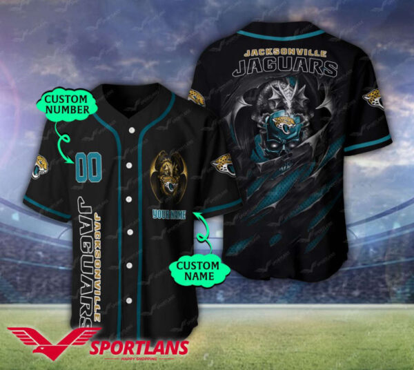 Jacksonville Jaguars Personalized Baseball Jersey