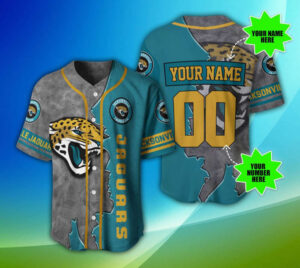 Jacksonville Jaguars Personalized Baseball Jersey Gift for Men Dad