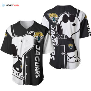 Jacksonville Jaguars Snoopy Lover Printed Baseball Jersey