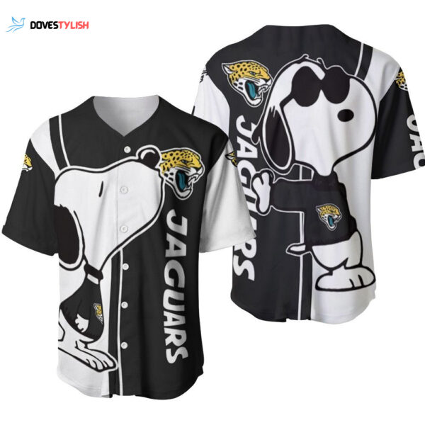 Jacksonville Jaguars Snoopy Lover Printed Baseball Jersey
