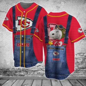 Kansas City Chiefs NFL Baseball Jersey Shirt Snoopy  For Men Women