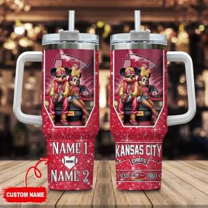 Kansas Ci Gift for Fans Chiefs NFL Mickey And Minnie Couple 40oz S Gift for Fans  Gift for Fans Cus Gift for Fans Name  Gift for Fans