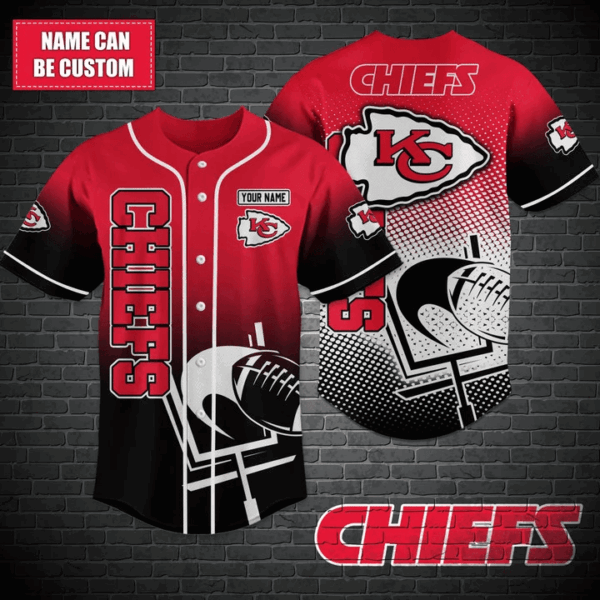 Kansas City Chiefs Personalized Baseball Jersey