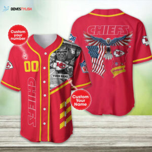 Kansas City Chiefs Personalized Baseball Jersey