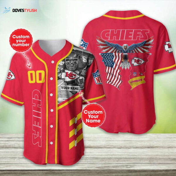 Kansas City Chiefs Personalized Baseball Jersey