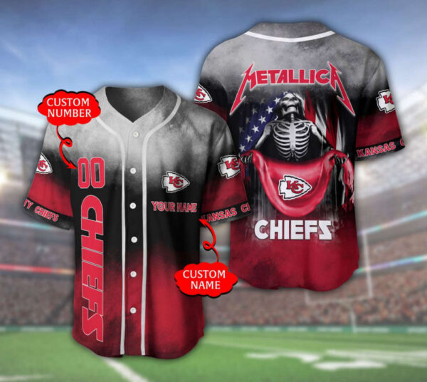 Kansas City Chiefs Personalized Baseball Jersey